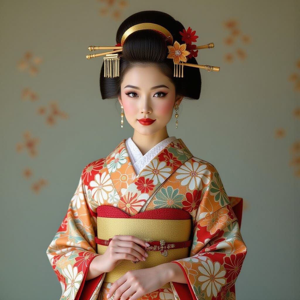 Wooden Woman in Pop Art Style