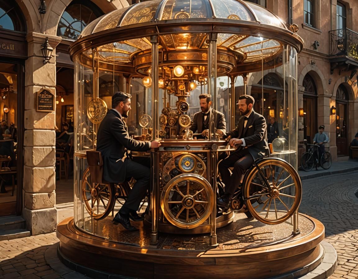 Steampunk Rickshaw Ride in Golden Light