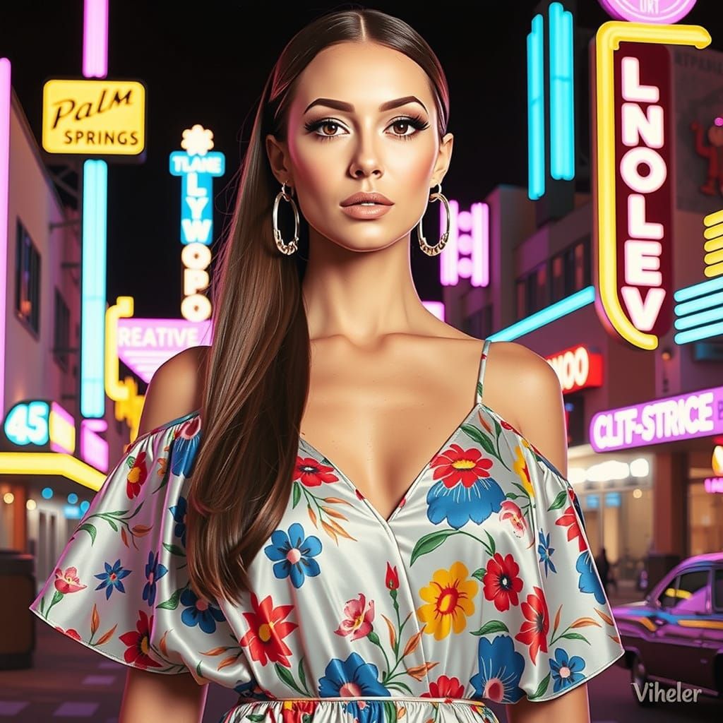 Sultry Space Age Siren Stands Tall in Retro-Futuristic Palm ...