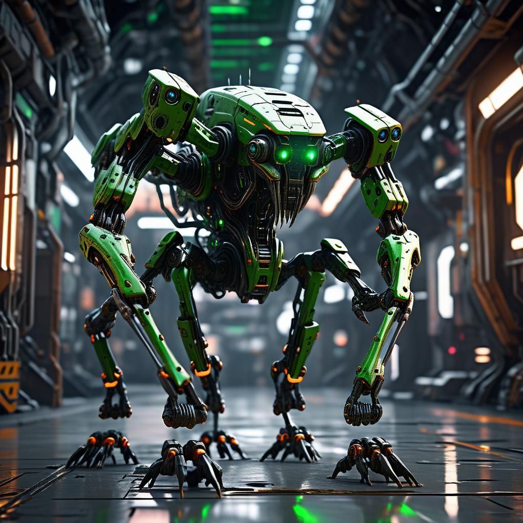 Sci-Fi Creature Concept in Metallic Environment