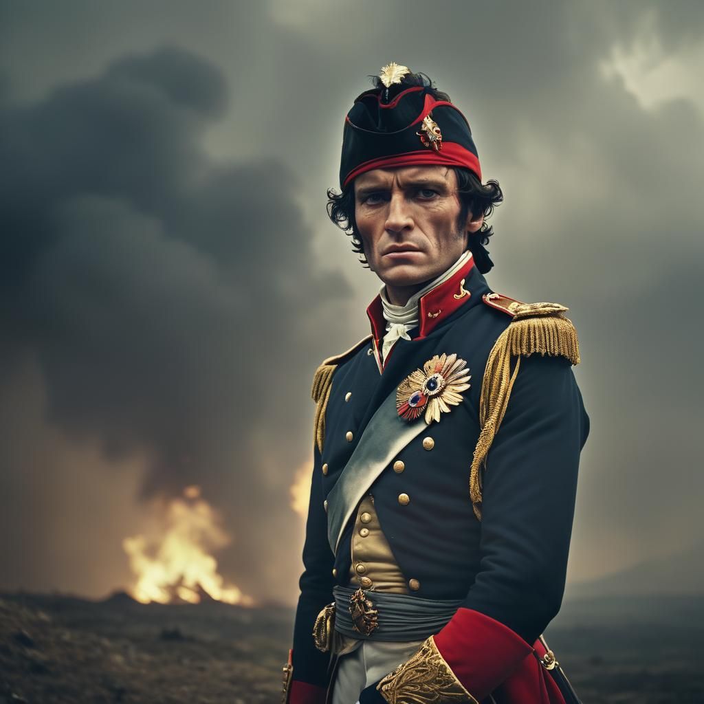 Cinematic Film Still of Napoleon Bonaparte