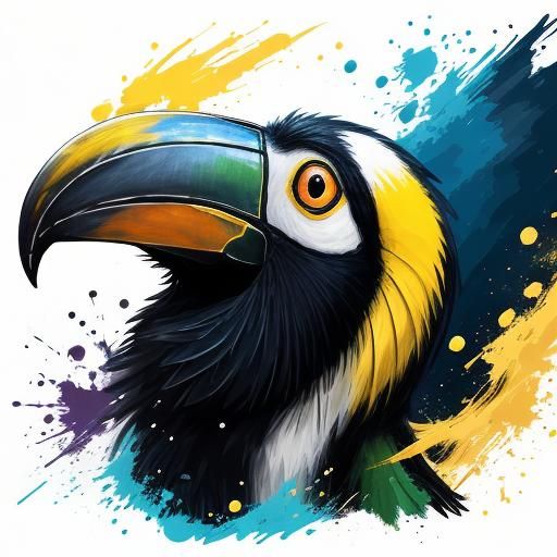 Hyperrealistic Toucan with Golden Eyes