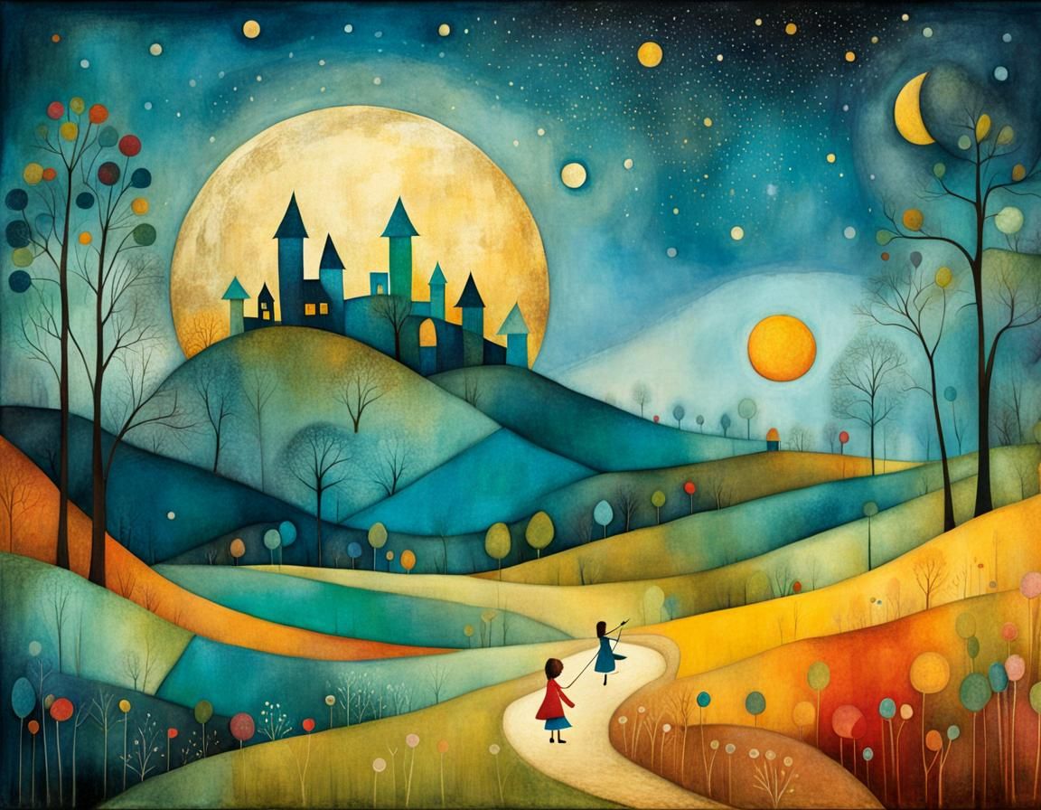 FOLK ART LANDSCAPE #18