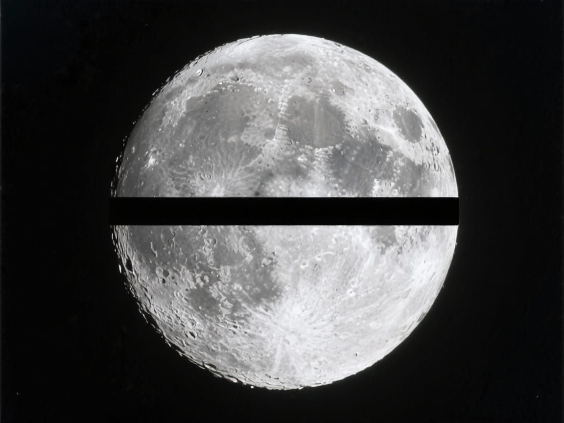 Lunar Eclipse by Opaque Bar in Space