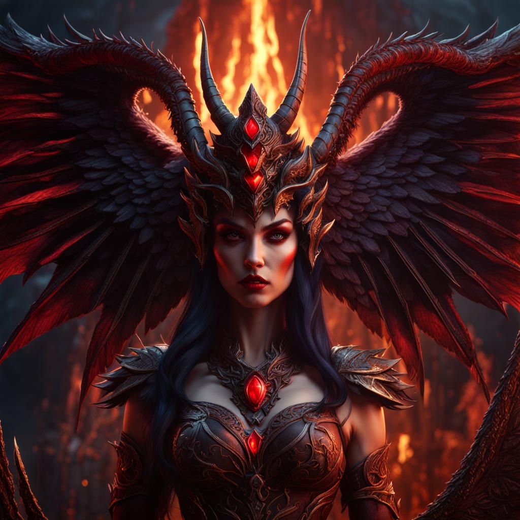 Demon Queen Lilith: Detailed Fantasy Concept Art