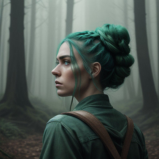 Lost European Girl in a Haunting Forest