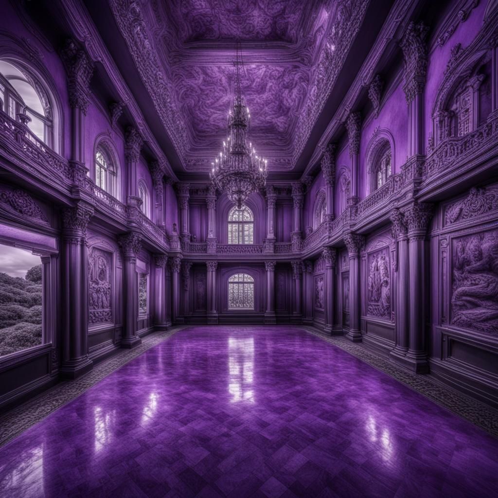 Monochromatic Purple World in Hyperrealistic Style