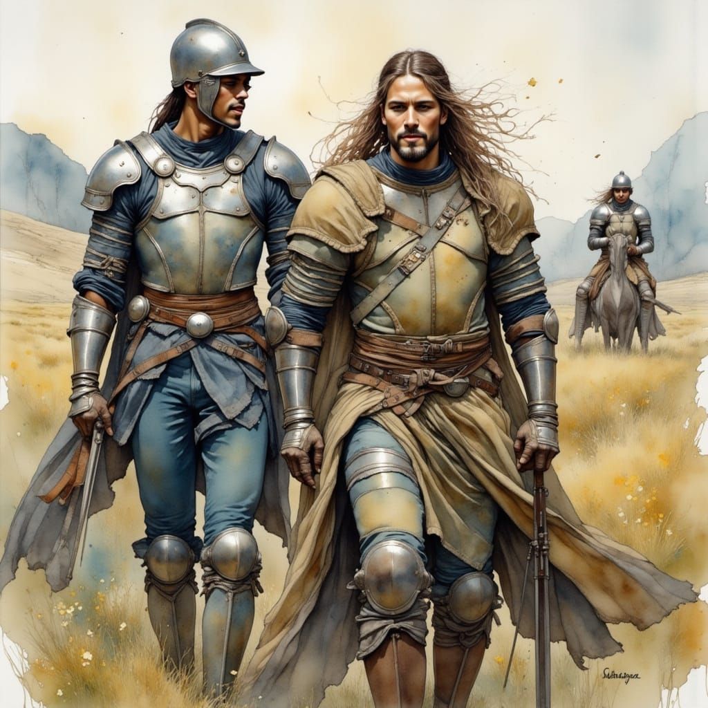 Warriors Return Home: Painterly Oil Painting