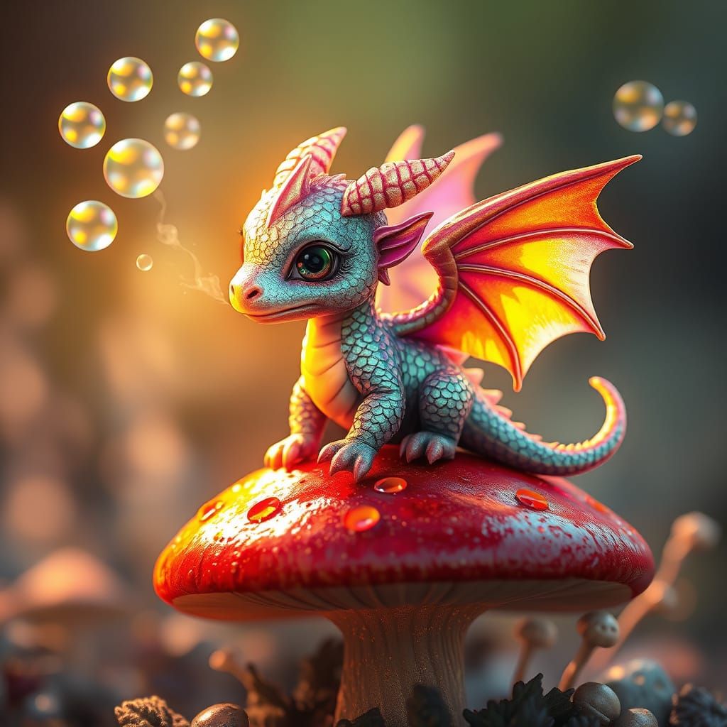 Enchanted Dragon in Whimsical Wonderland