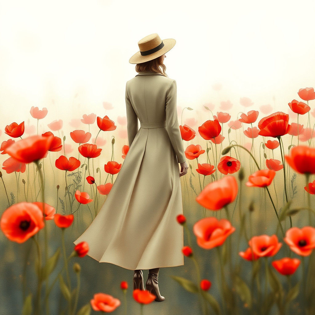 Poppy Field Remembrance: Delicate Watercolour Painting