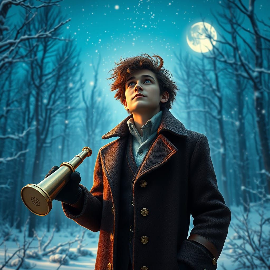 Mystical Astronomy Professor in Icelandic Winter Wonderland