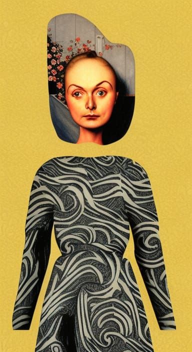 Detailed Portrait in Paper Cutout Style