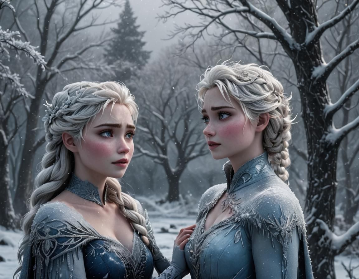 Jack Frost and Elsa in Winter Blizzard