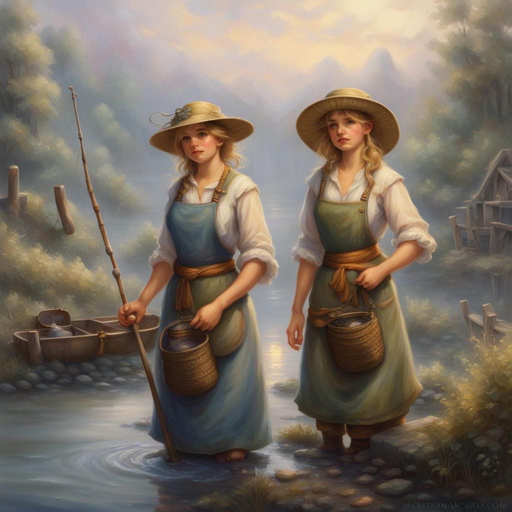 Peasant Sisters in Ethereal Fantasy Style