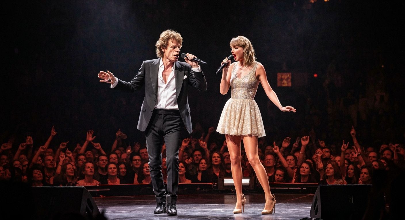 Jagger & Swift Duo on Stage in Dramatic Lighting