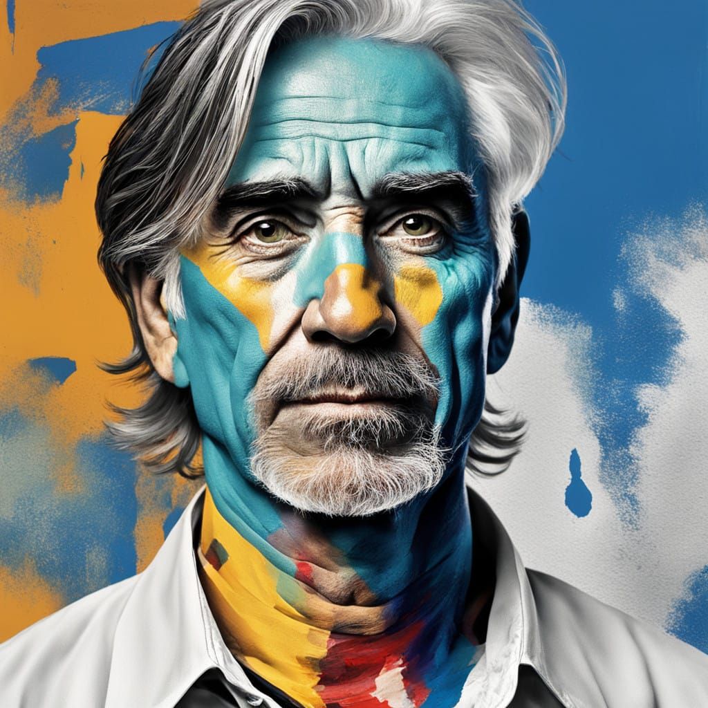 Surreal Fauvist Portrait of a Weathered Gentleman