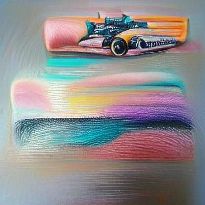 Formula 1 Race Car in Pastel Art Style