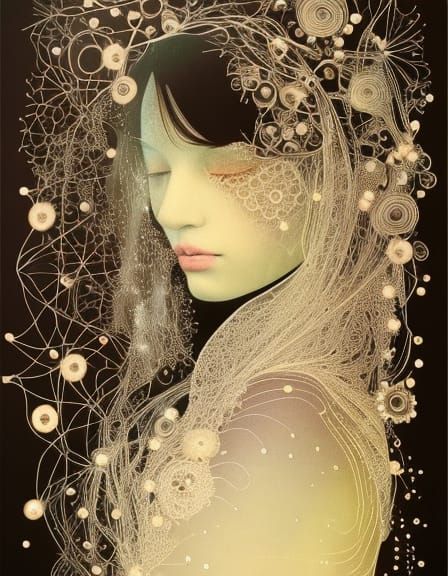 Constellation Map Fashion Model in Ernst Haeckel Style