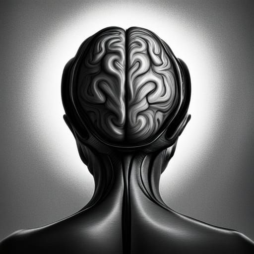 Hyperrealistic Film Noir MRI Brain Scan