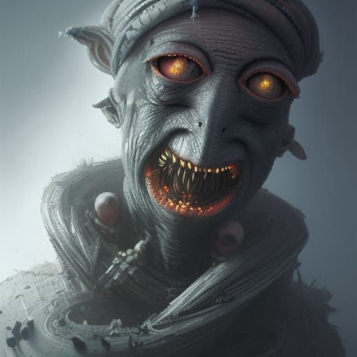 Gray-Haired Noble Ghoul Transformation in Photorealistic Sty...