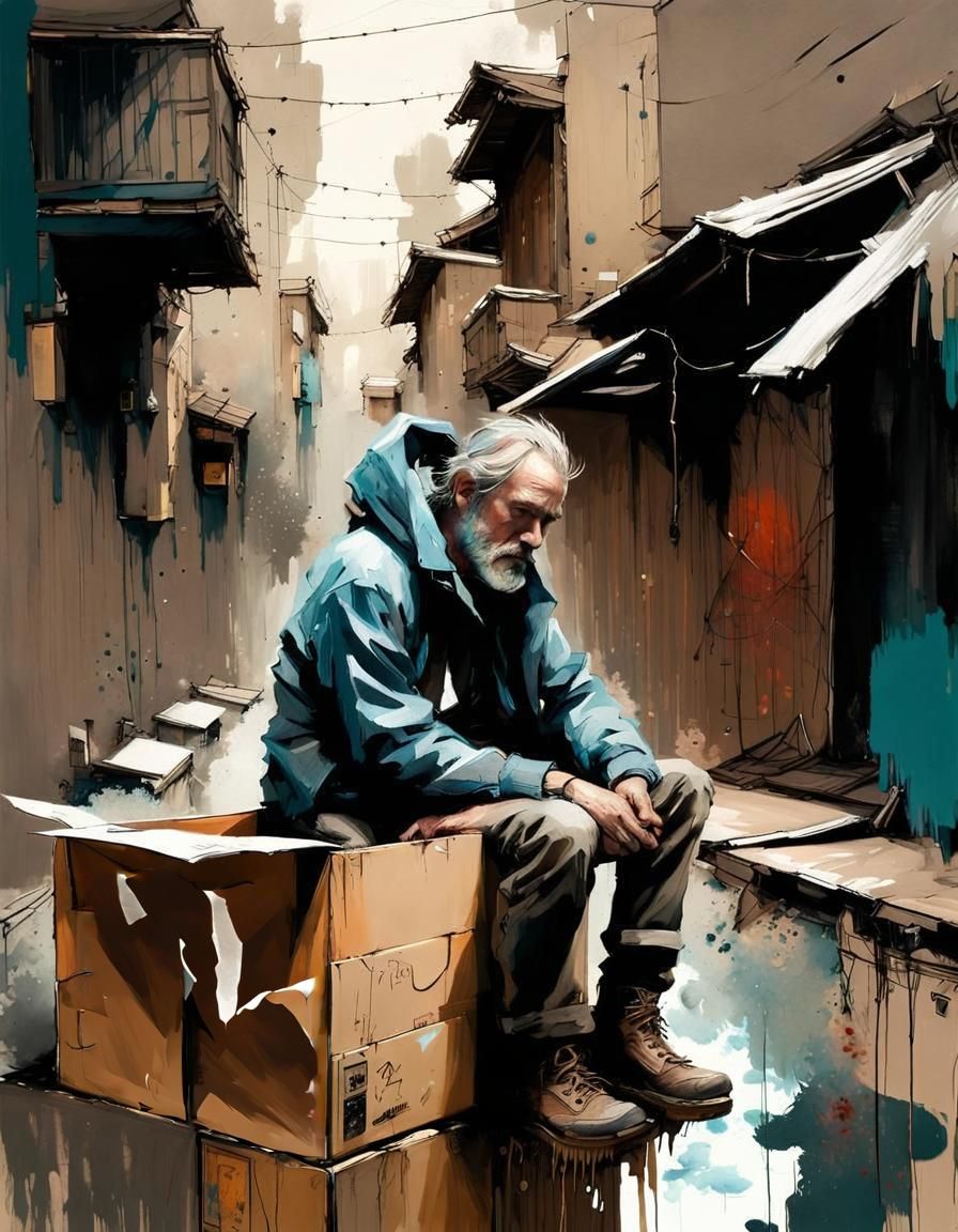 Torn-poster of a luxury villa