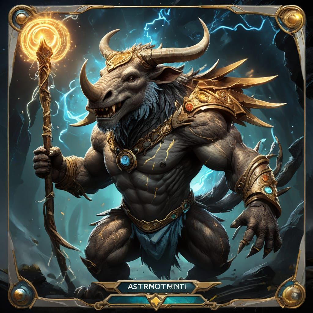 Fantasy Trading Card: LNAPY, the Wooly Mammoth with Mystic P...