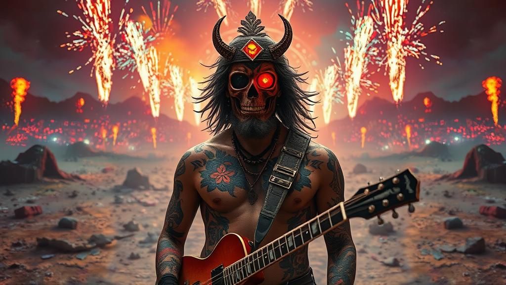 Mystical Rocker in Post-Apocalyptic Concert: Rembrandt Light...