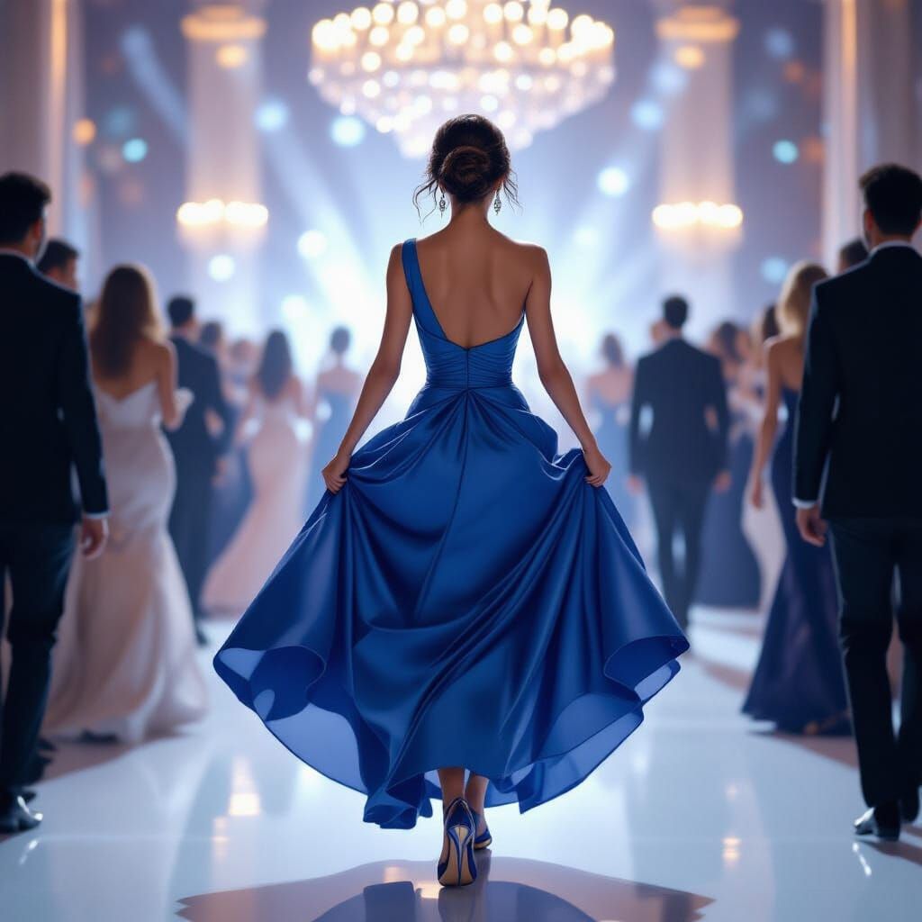 Woman Rushing from Prom in Cinematic Style