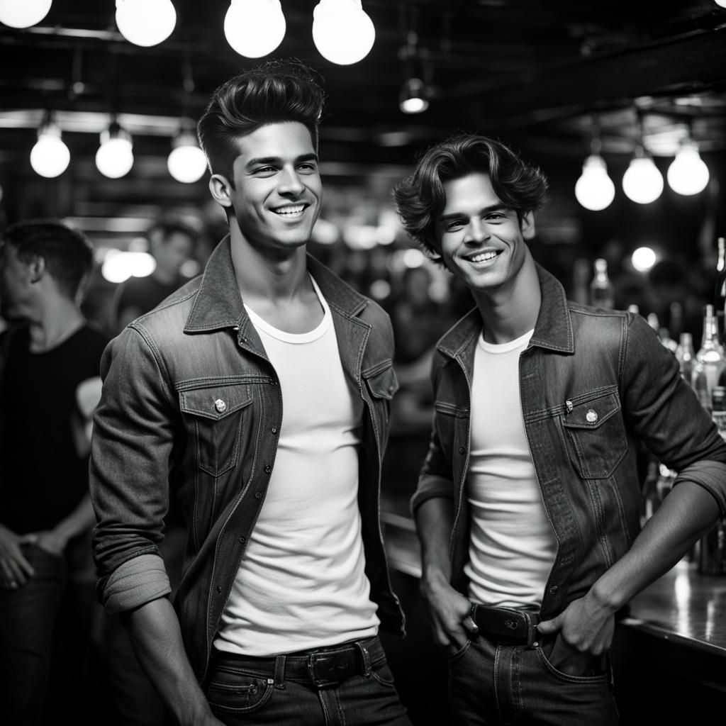 Handsome Couple B&W Photo 240324