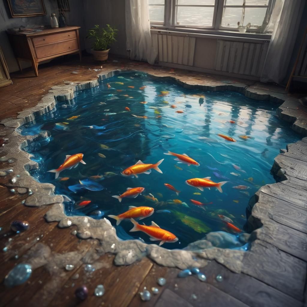 Anamorphic River Illusion: 3D Macro Photography