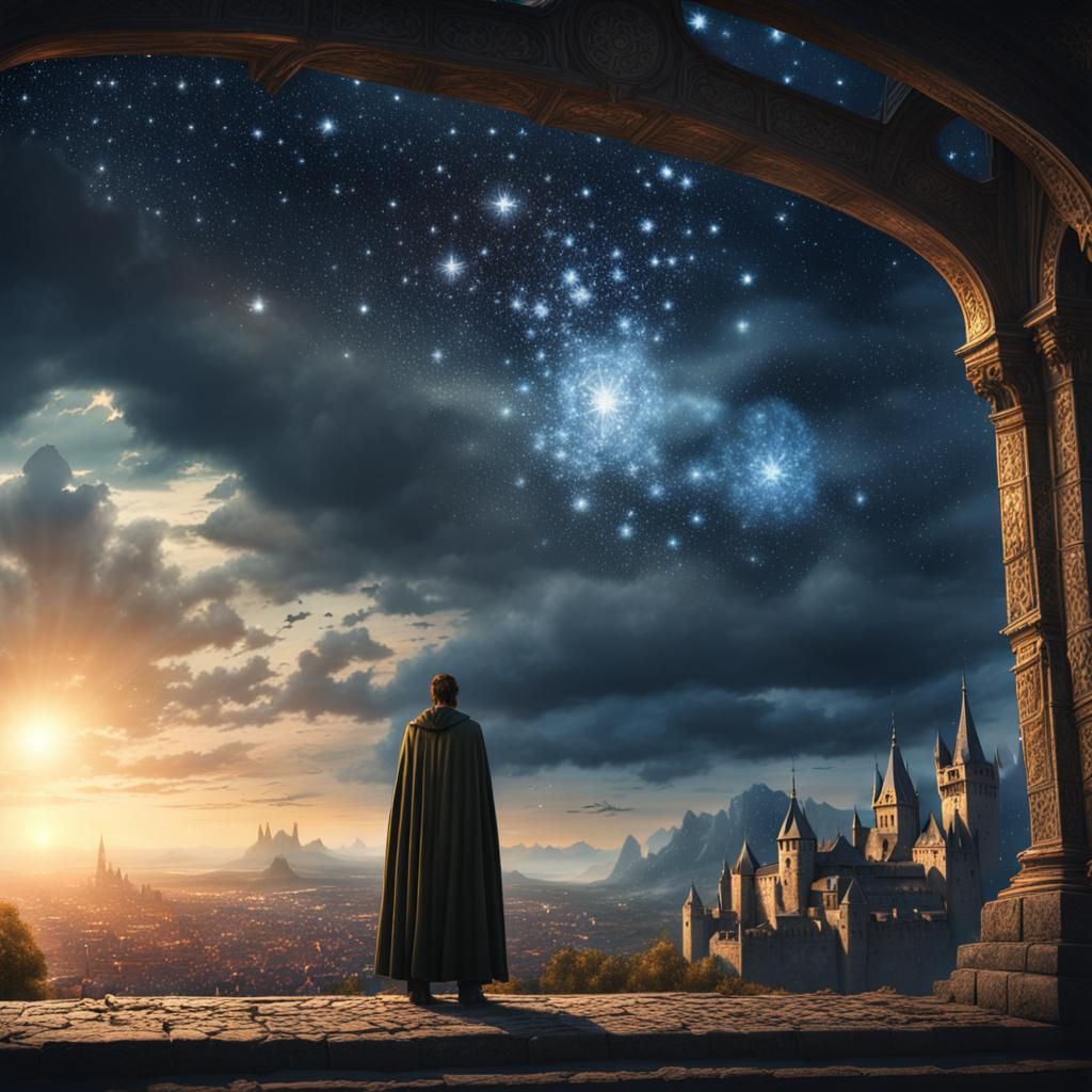 Epic Medieval Celebration Under Starry Sky