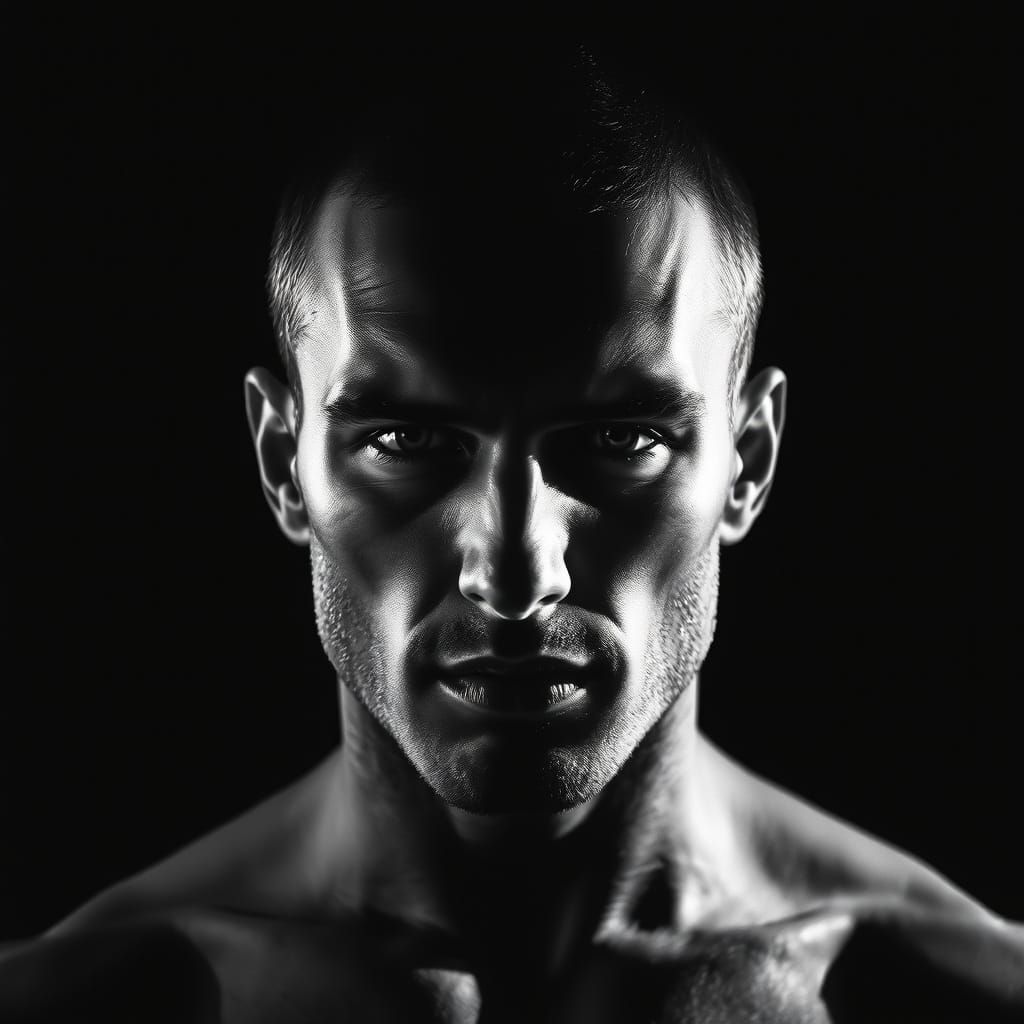 Monochromatic Portrait in the Style of Caravaggio