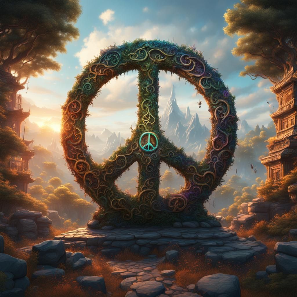 Detailed Peace Symbol in Fantasy Concept Art
