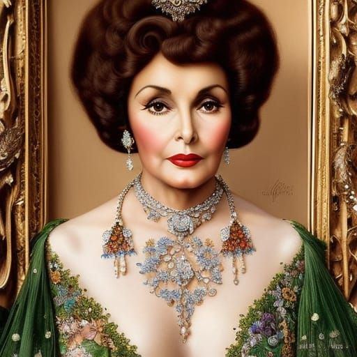 Gina Lollobrigida as Bikini Model: Hyper-Realistic Portrait