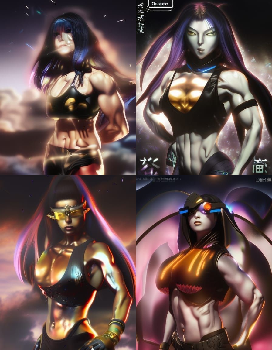 Elizabeth Menza (Female bodybuilder) as a Super Sentai Villain: Dr.Menzada made by Japanese illustrator Artists: Toei, S...