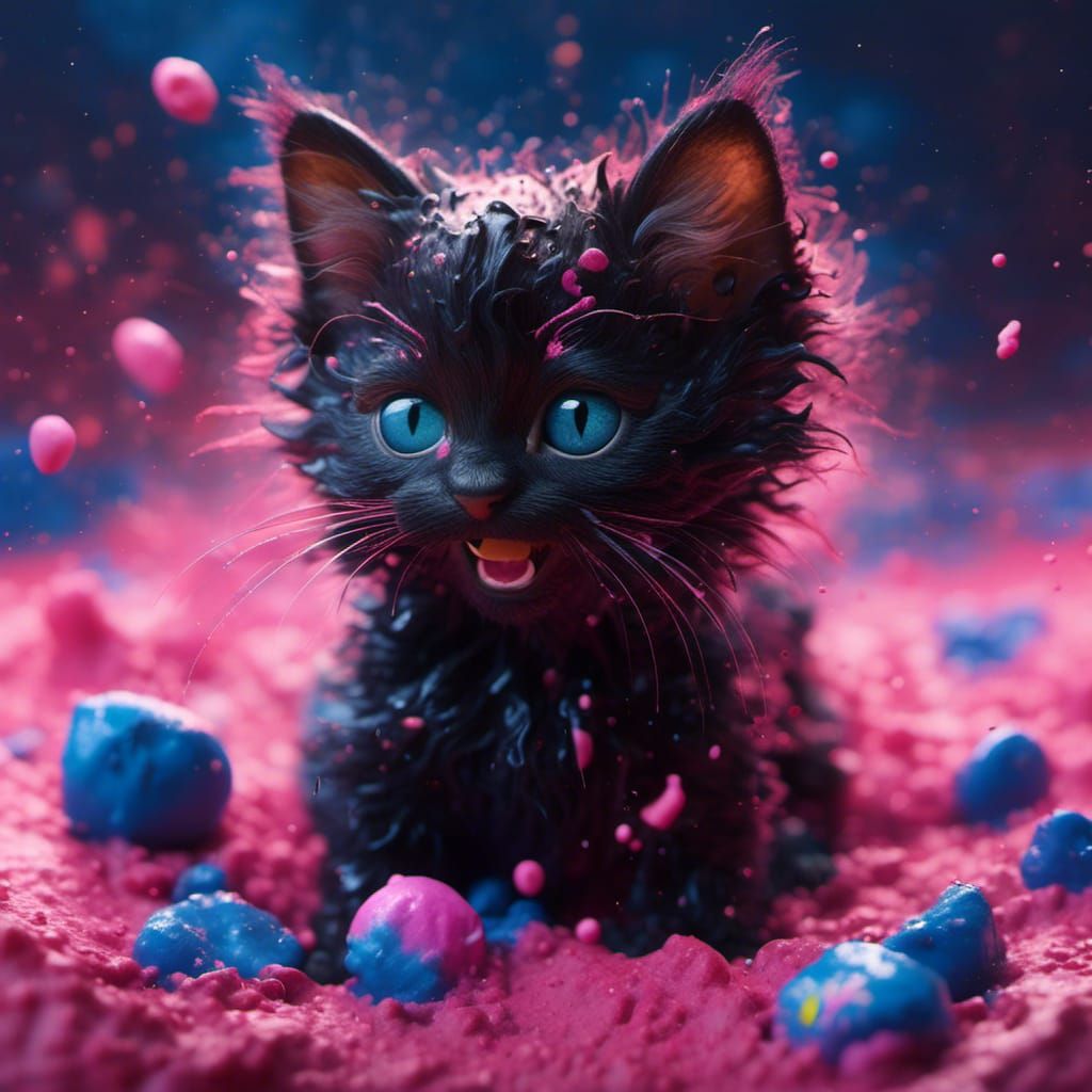 Hyperrealistic Kittens and Mouse Playing