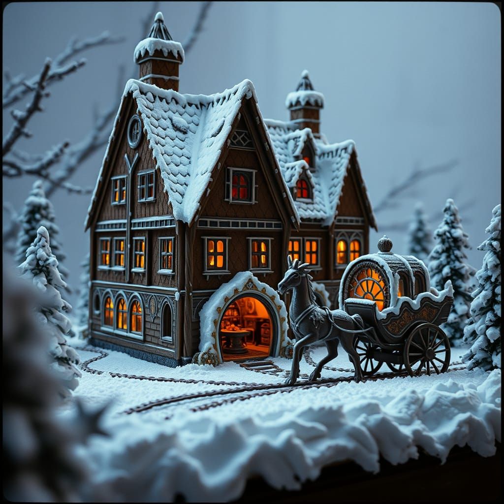 Epic Hogwarts Gingerbread House in Winter Wonderland