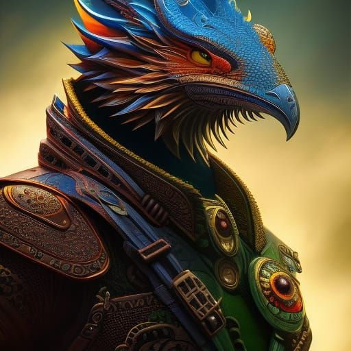 Wizard Lizard in Polychromatic Comic Book Style