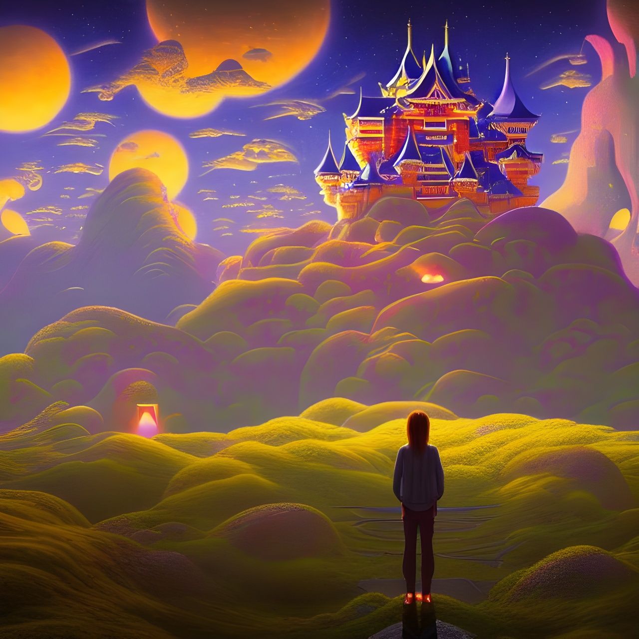 Surreal Sci-Fi Castle Dreamscape in Hyperrealism