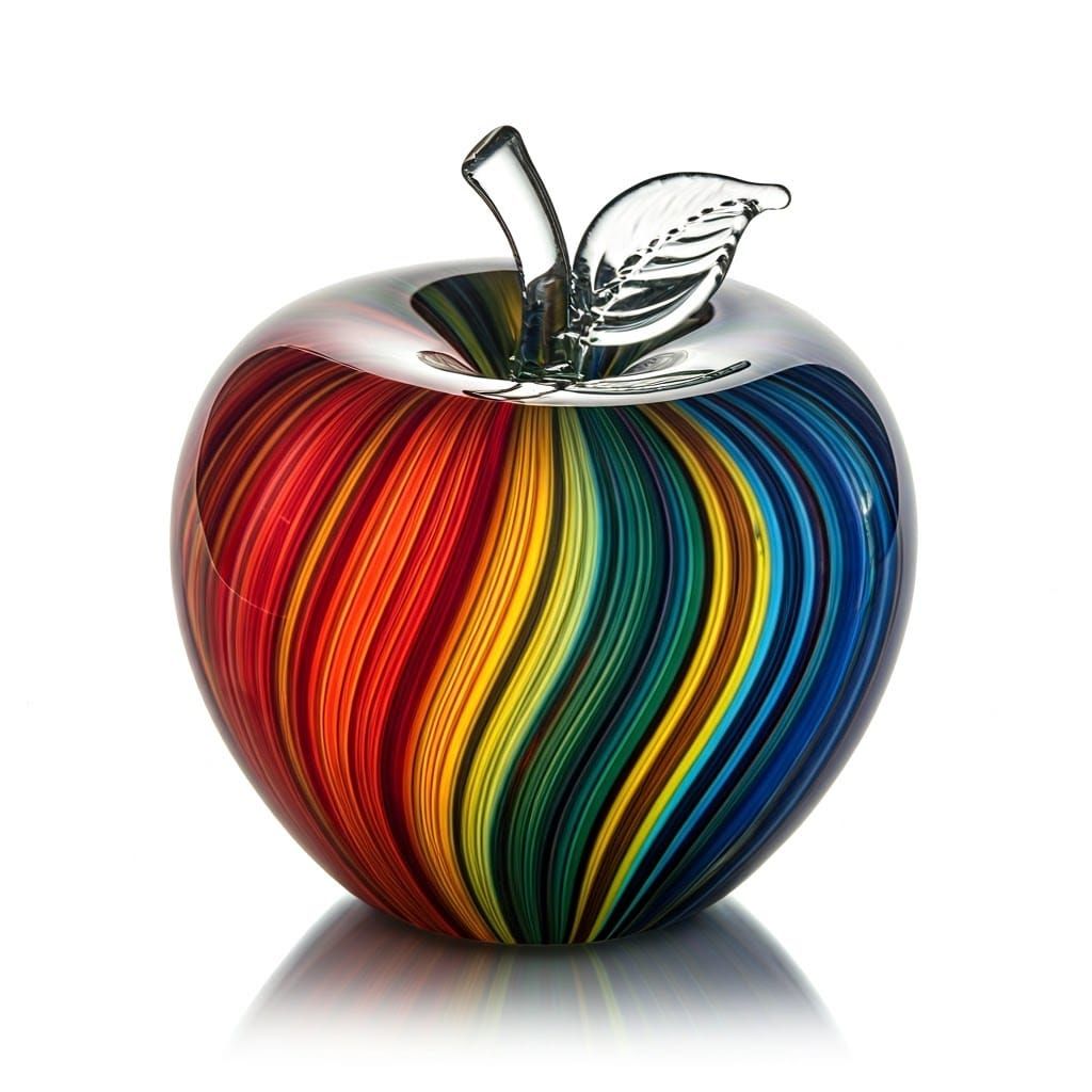 Rainbow Glass Apple Art
