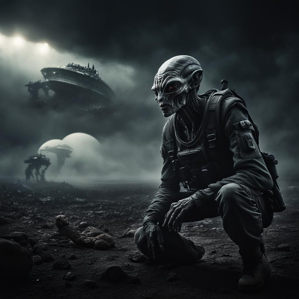 Epic Alien Landing on Earth: Digital Matte Painting