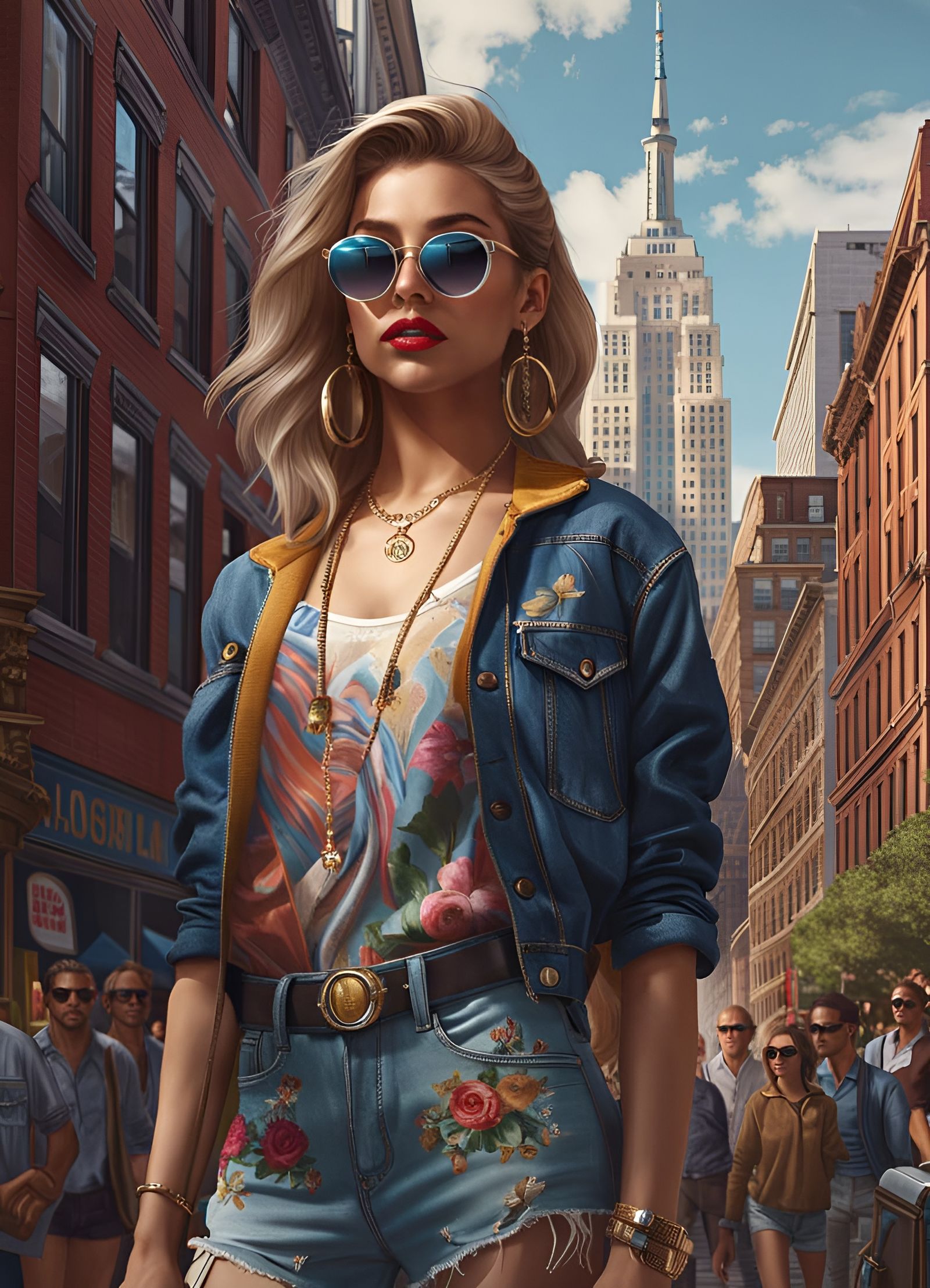 Hipster Girl in NYC: Award-Winning Digital Art