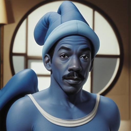 Eddie Murphy Transformed into a Smurf Character