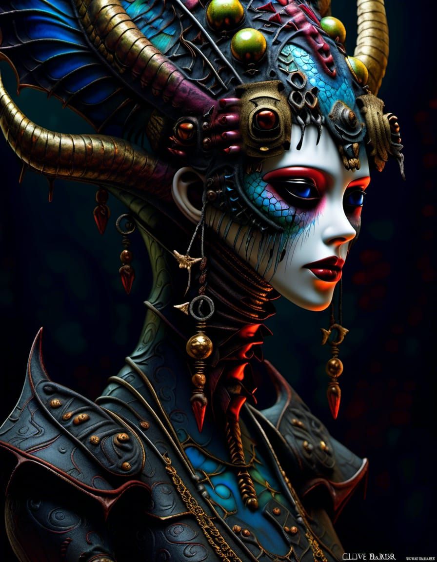 Mysterious Dark Fantasy Portrait in Realistic Surrealism Sty...