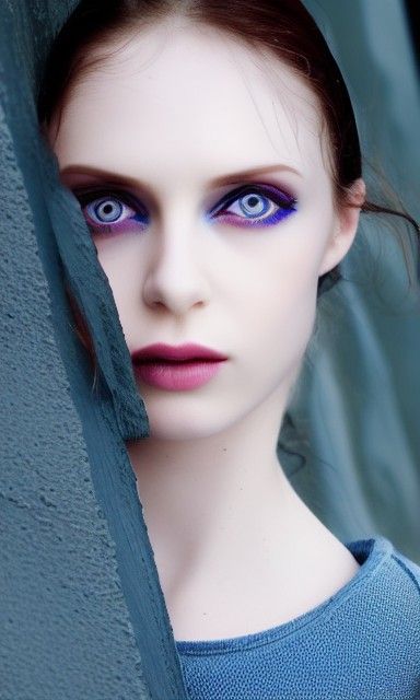 Model with Pale Skin and Wet Hair Look