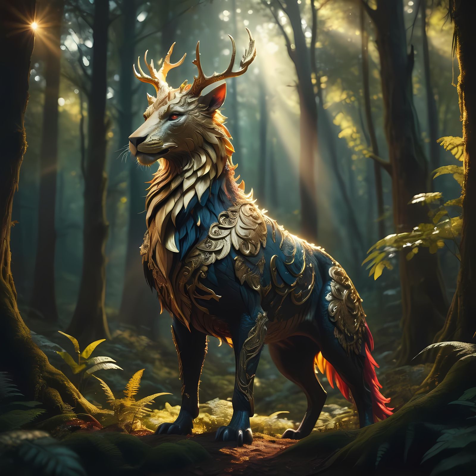 Epic High Fantasy Anime Art with Mystical Creatures