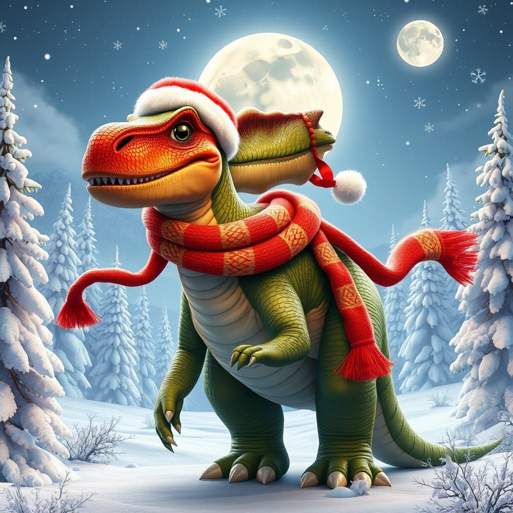 Majestic Christmas Apatosaur