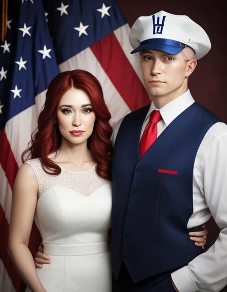 Woke MAGA Couple Portrait