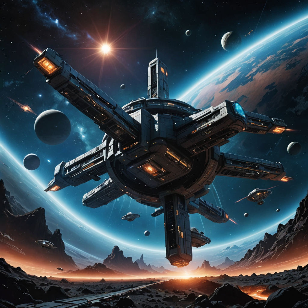 DS9 Space Station in Futuristic Style