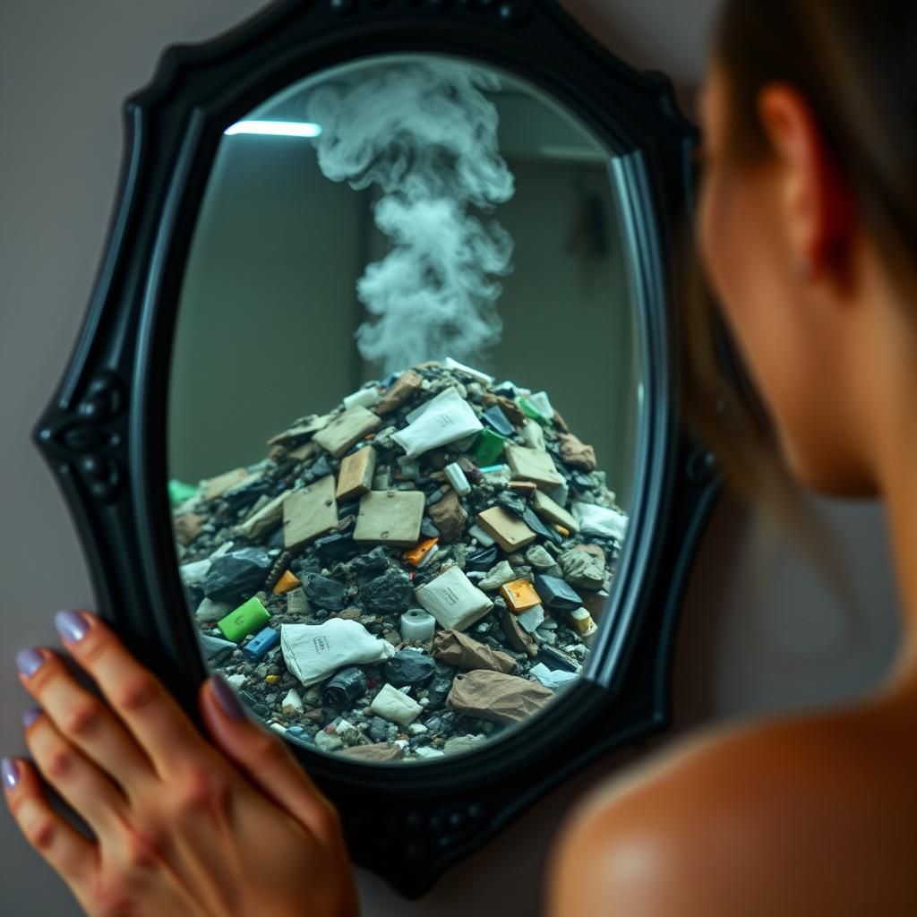 Woman's Distorted Reflection, Professional Portrait